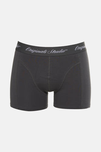 Grijze boxershort van ACCESSORIES BY JACK & JONES, met een elastische tailleband met merknaam erop.