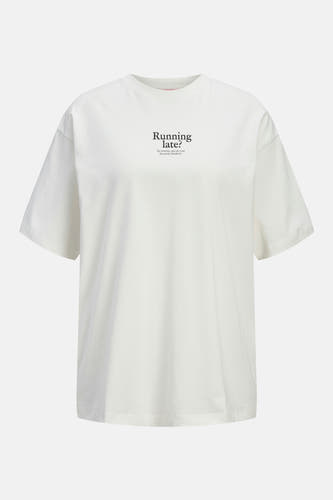 Wit T-shirt met korte mouwen van JJXX, met een kleine zwarte tekstprint op de borst.