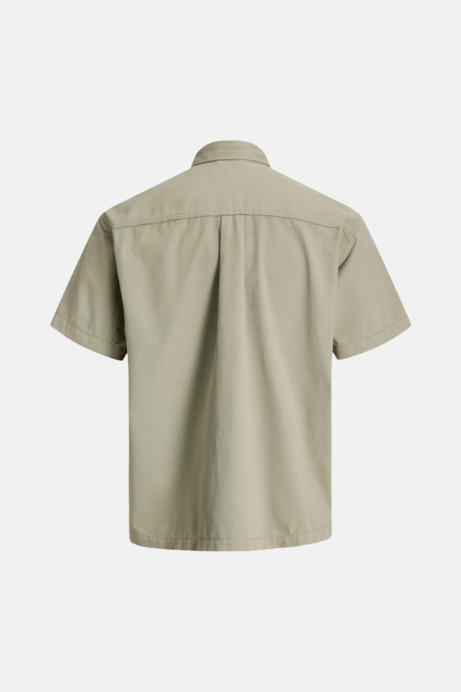 Chemise beige à manches courtes de CORE BY JACK & JONES, dos avec empiècement d'épaules et pli creux central.