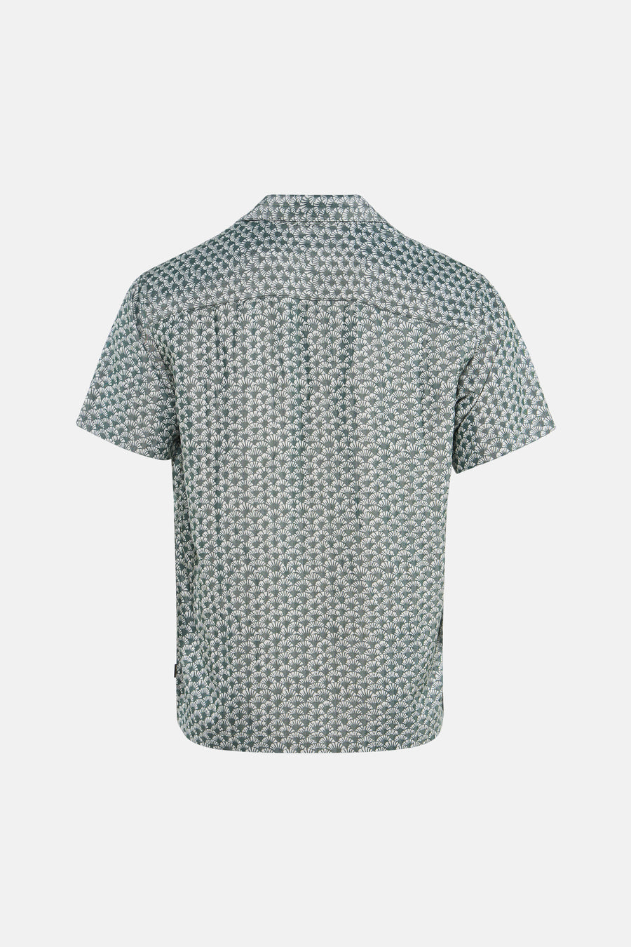 Groen korte mouwen overhemd met witte bloemenprint van PREMIUM by JACK & JONES, achterzijde weergegeven