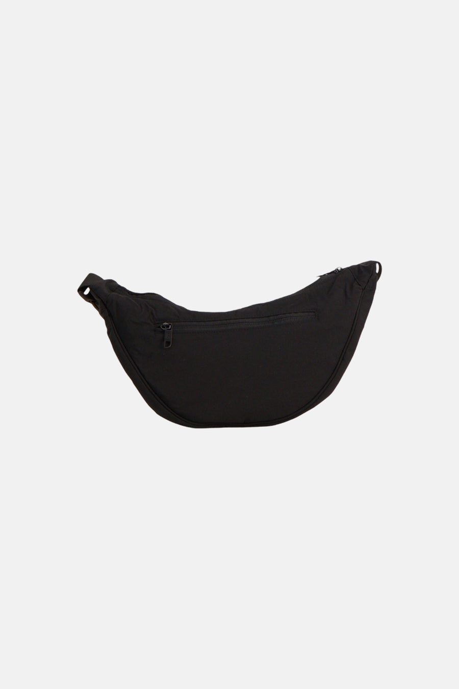 Gebogen zwarte schoudertas van ACCESSORIES BY JACK & JONES met achterzak met ritssluiting.