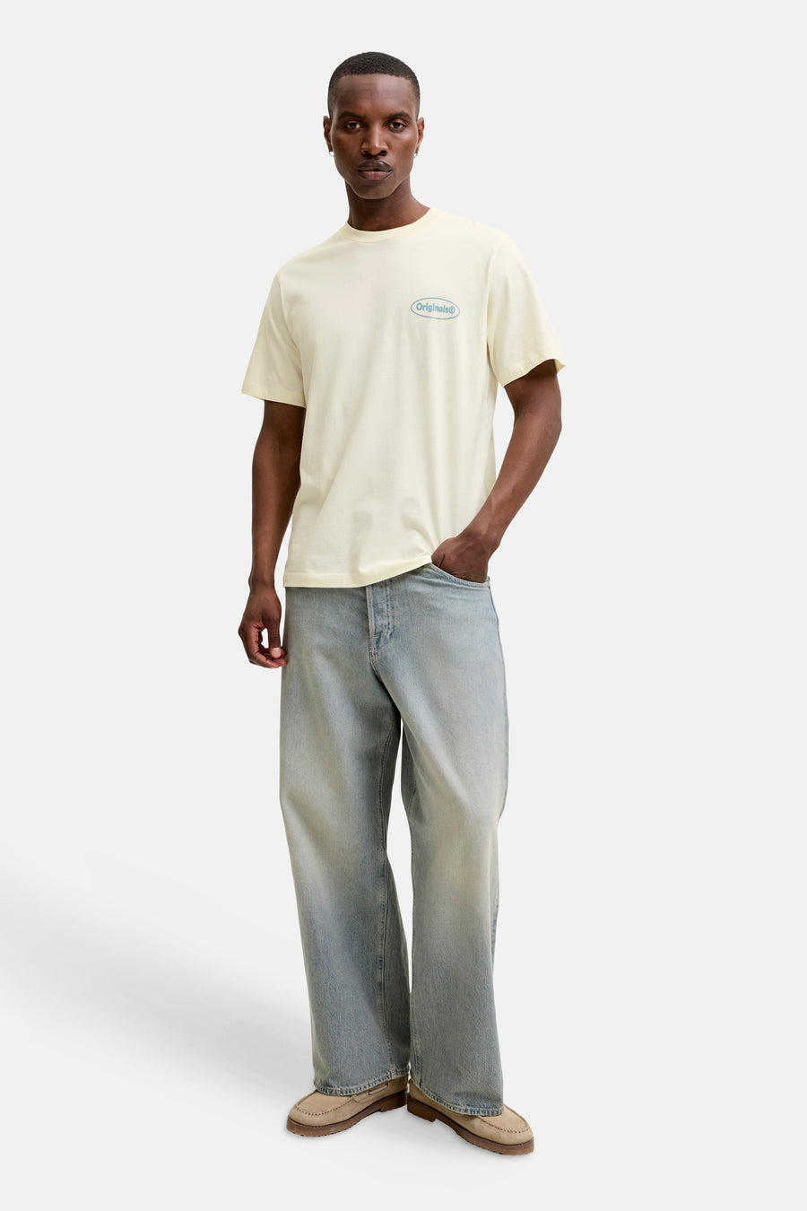 T-shirt (korte mouwen) beige - ORIGINALS BY JACK & JONES