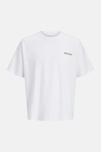 Wit T-shirt met korte mouwen van CORE BY JACK & JONES met 'CORE 1990' op de borst.