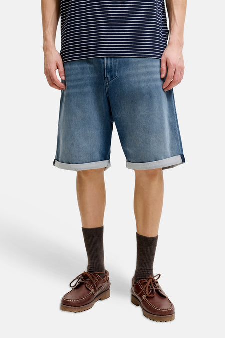 5-pocket short - mid blue denim