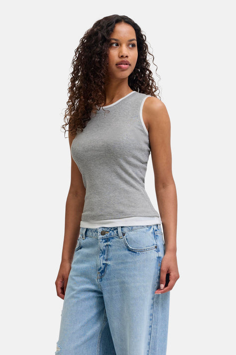 Top - Light Grey Melange