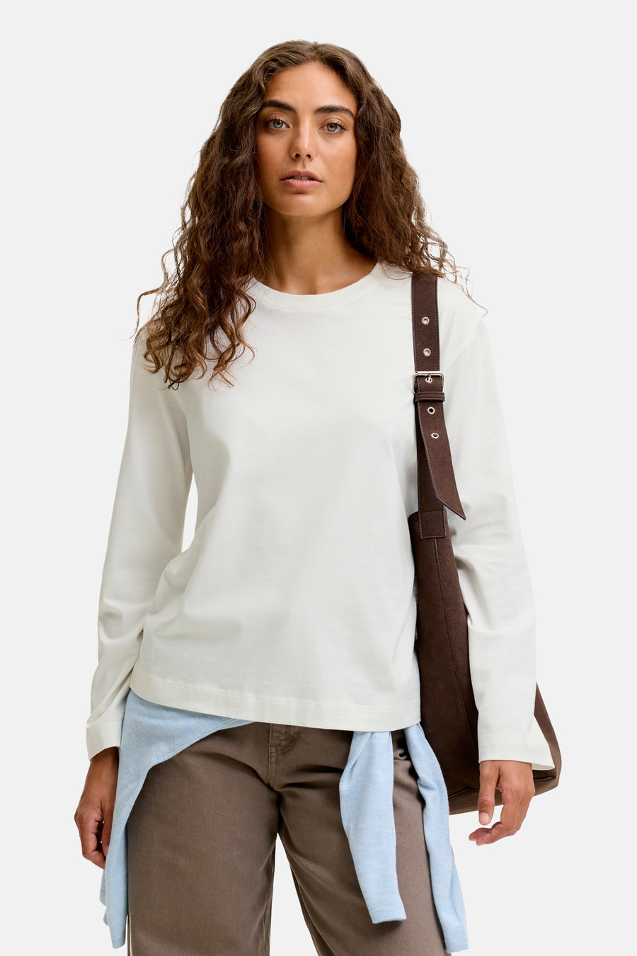Top uni manche longue blanc - JJXX