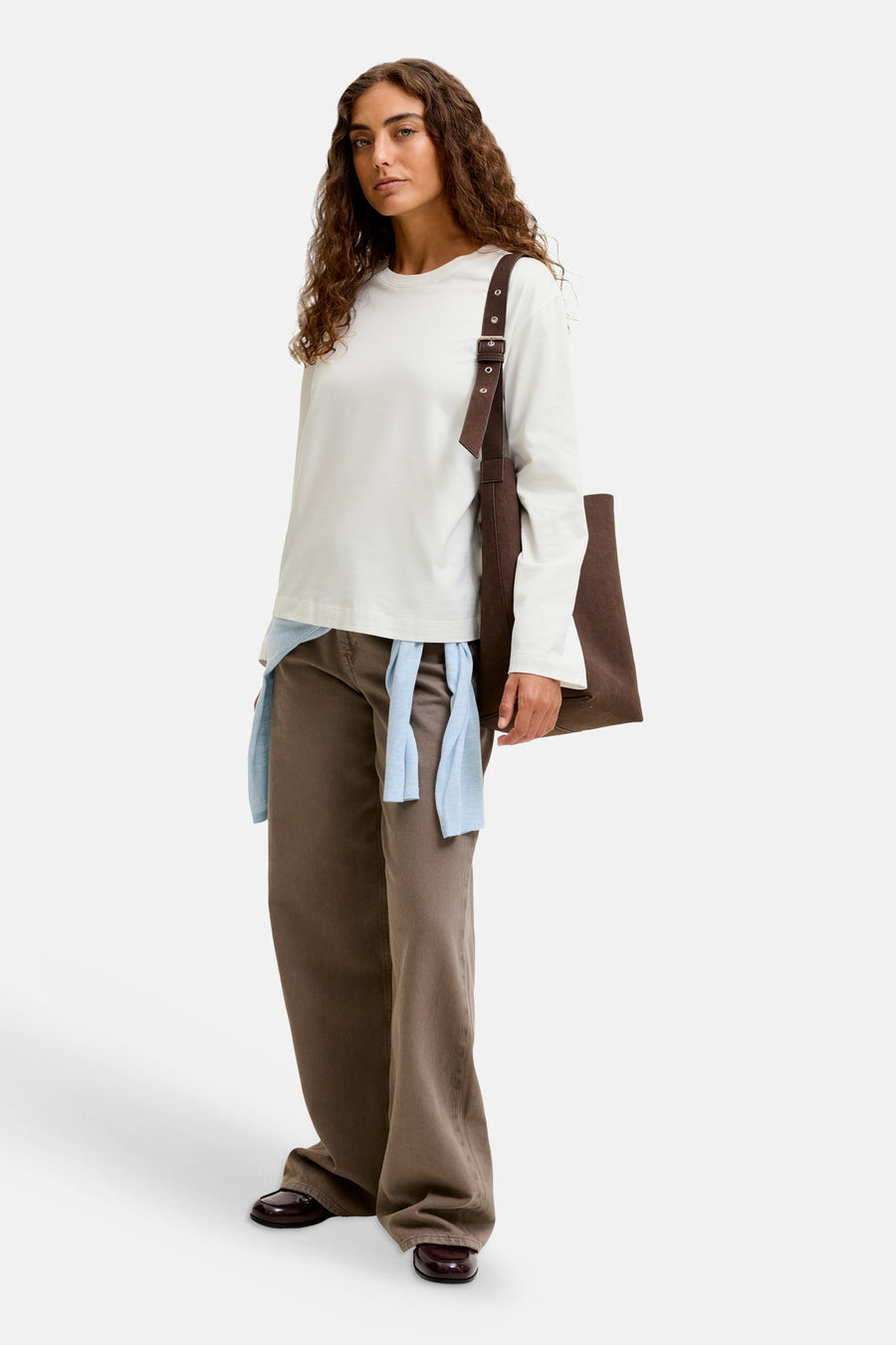 Top uni manche longue blanc - JJXX