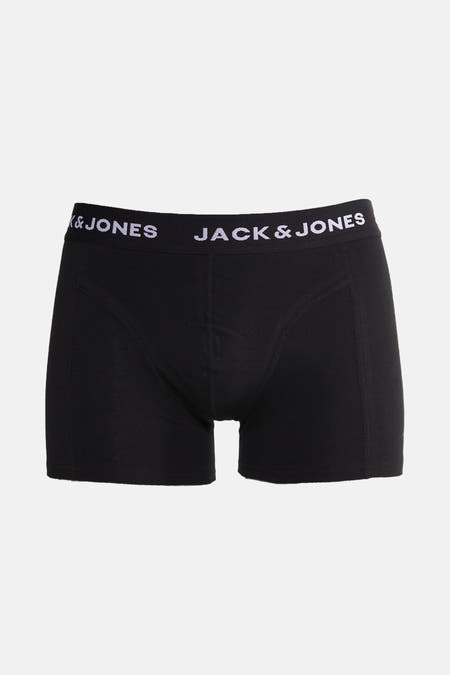 Zwarte boxershort van ACCESSORIES BY JACK & JONES, met een elastische tailleband met logo.
