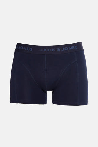 Blauwe boxershort van ACCESSORIES BY JACK & JONES, effen ontwerp met elastische tailleband met merklogo.