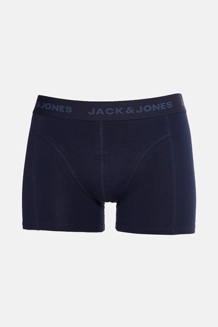 Blauwe boxershort van ACCESSORIES BY JACK & JONES, effen ontwerp met elastische tailleband met merklogo.