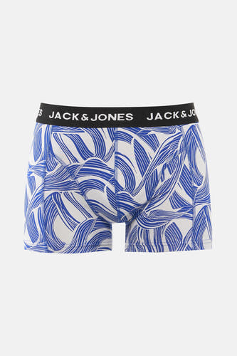 Meerkleurige boxershort van ACCESSORIES BY JACK & JONES met blauw en wit bladmotief.