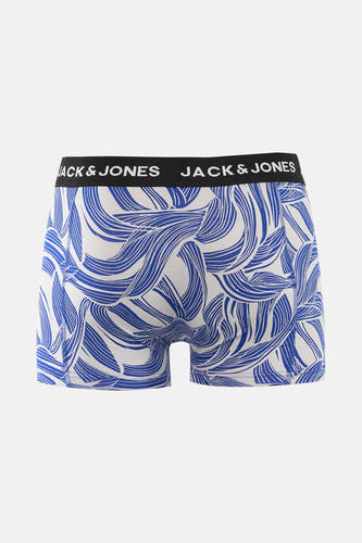 Multikleurige boxershort van ACCESSORIES BY JACK & JONES, met een golvend blauw patroon over een witte achtergrond.
