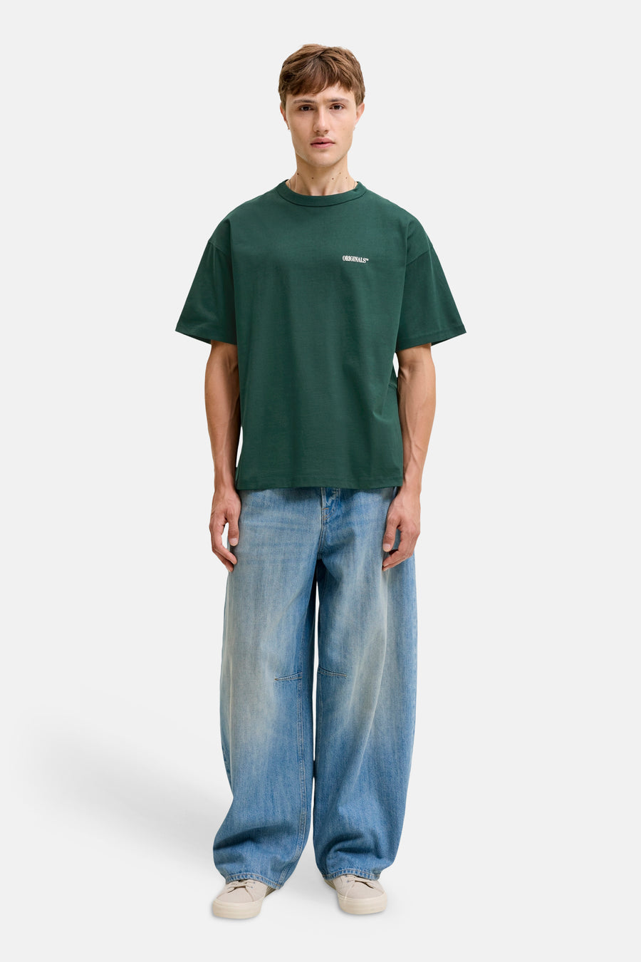 T-shirt (korte mouwen) groen - ORIGINALS BY JACK & JONES