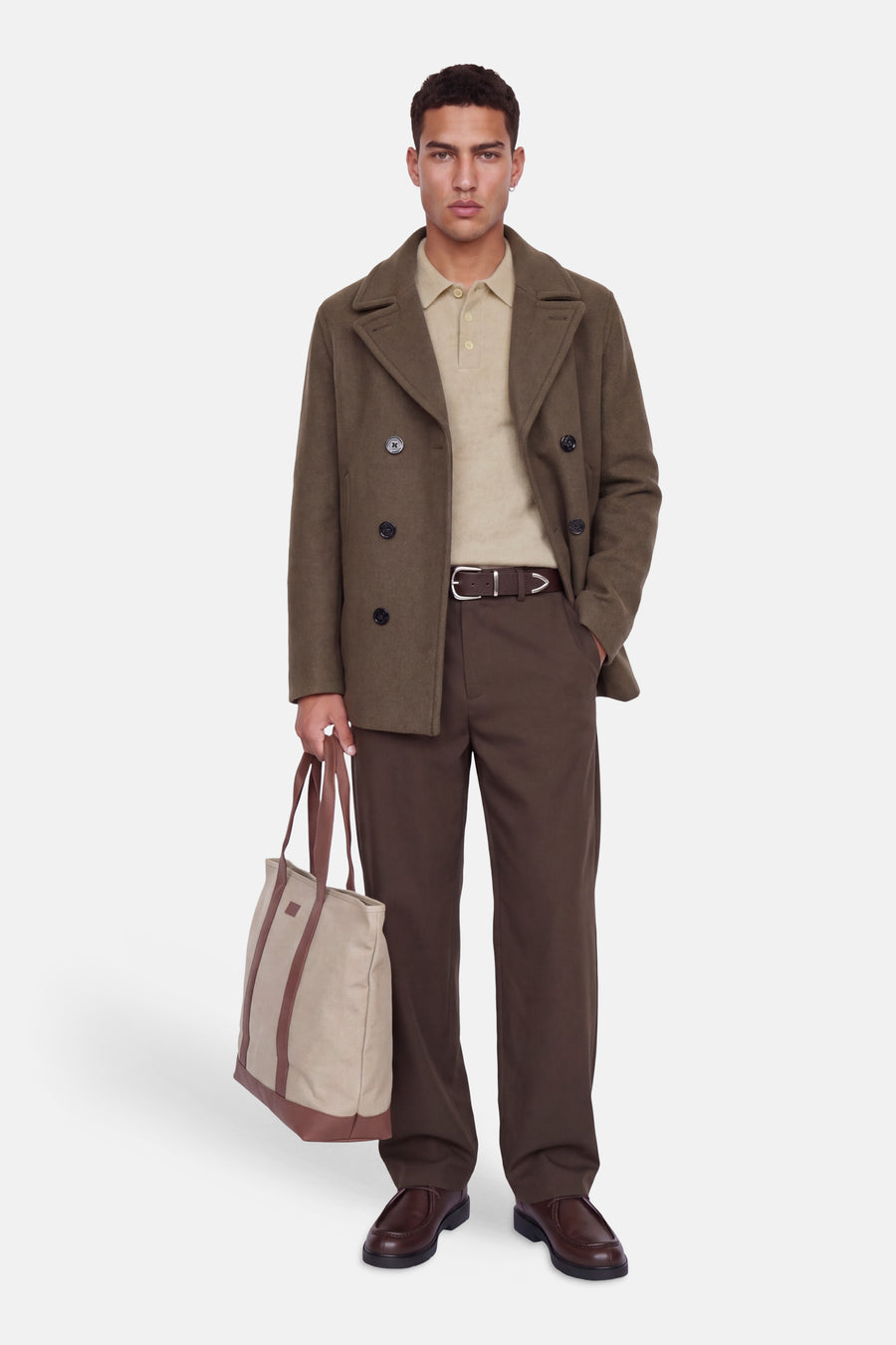 Pull col V beige - PREMIUM by JACK & JONES