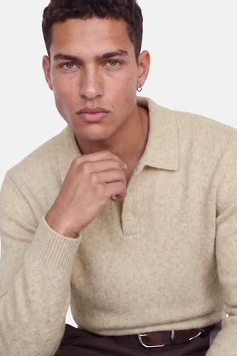 Pull col V beige - PREMIUM by JACK & JONES