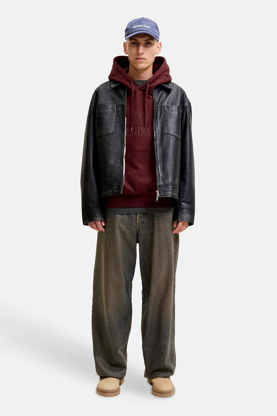 Sweat à capuche rouge - ORIGINALS BY JACK & JONES