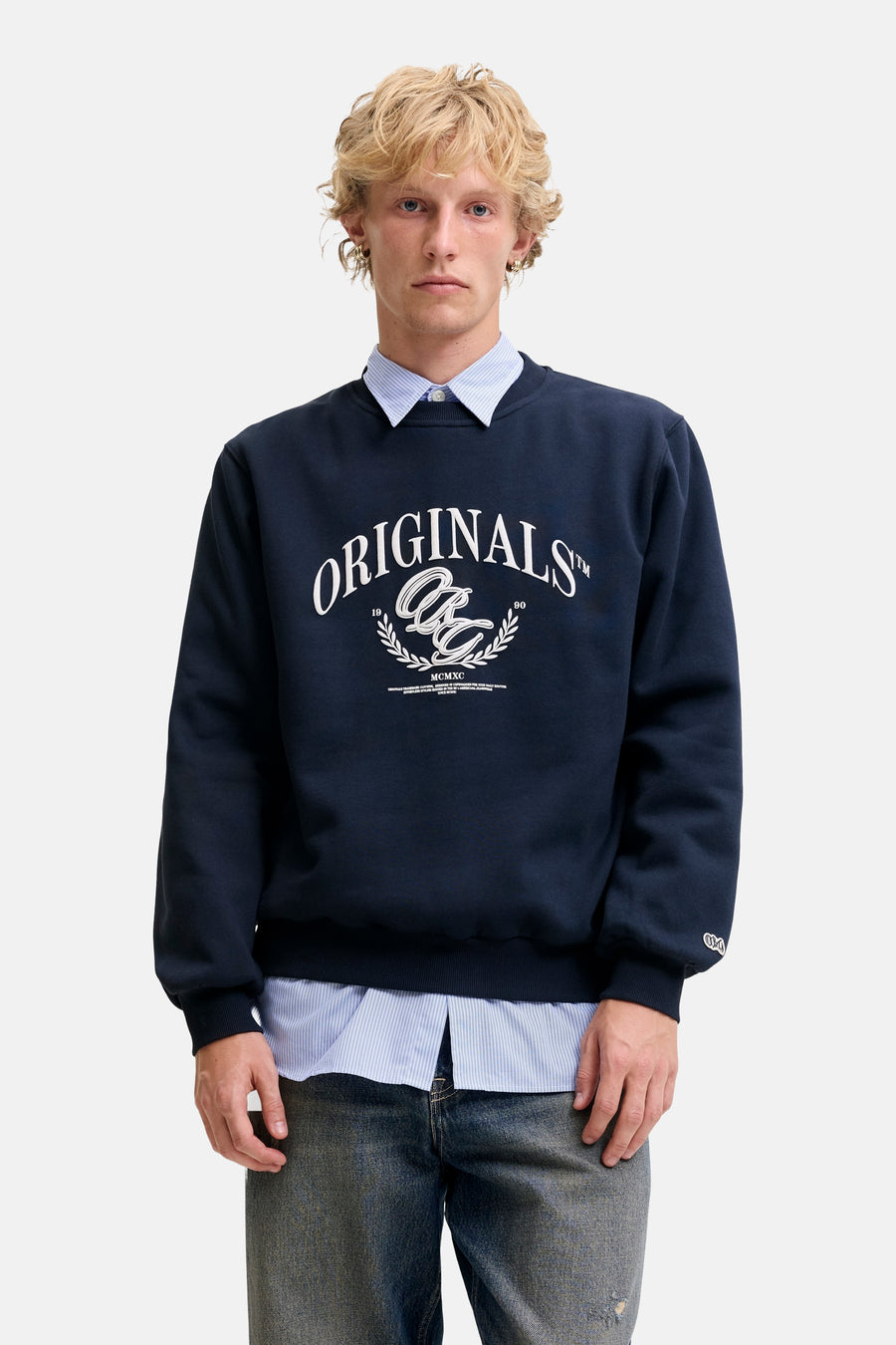 Sweat col O bleu - ORIGINALS BY JACK & JONES