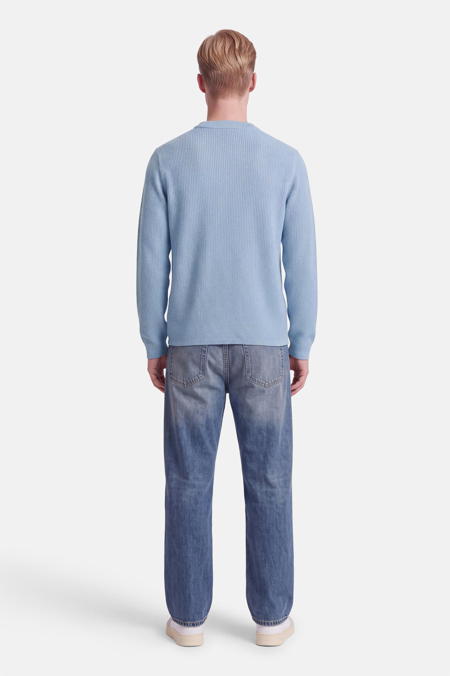 Pull col O - bleu