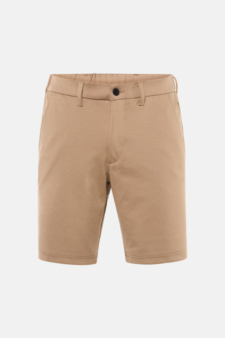 Beige short van JACK & JONES JEANS INTELLIGENCE, effen kleur, met knoopsluiting en zakken.