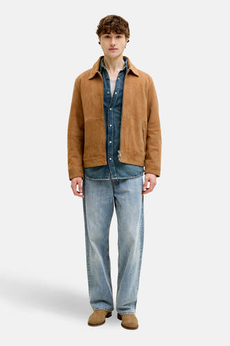 Straight jeans van lichtblauw denim van JACK & JONES JEANS INTELLIGENCE, met een nonchalante pasvorm en zichtbare stiksels.