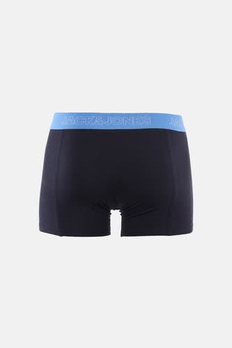 Blauwe boxershort van ACCESSORIES BY JACK & JONES, met een tailleband met logo in lichtblauw.