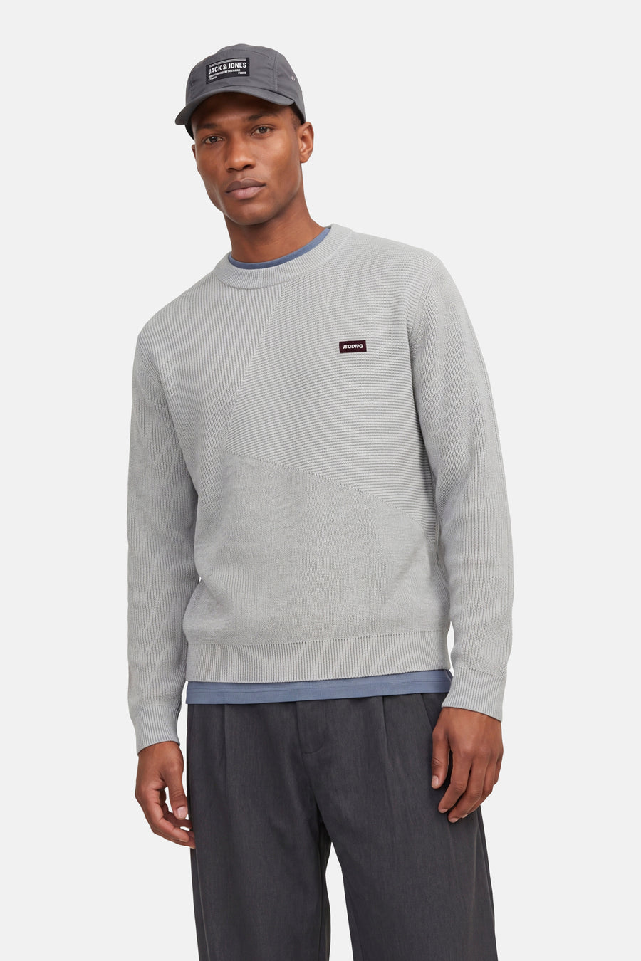 Pull O-hals - Light Grey Melange