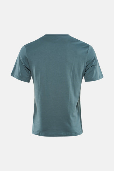 Groen T-shirt met korte mouwen van CORE BY JACK & JONES, effen kleur met een ronde hals, achteraanzicht.