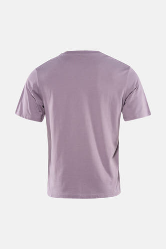 Paars T-shirt met korte mouwen van CORE BY JACK & JONES, gezien van achteren, met effen kleur en afgewerkte zoom.