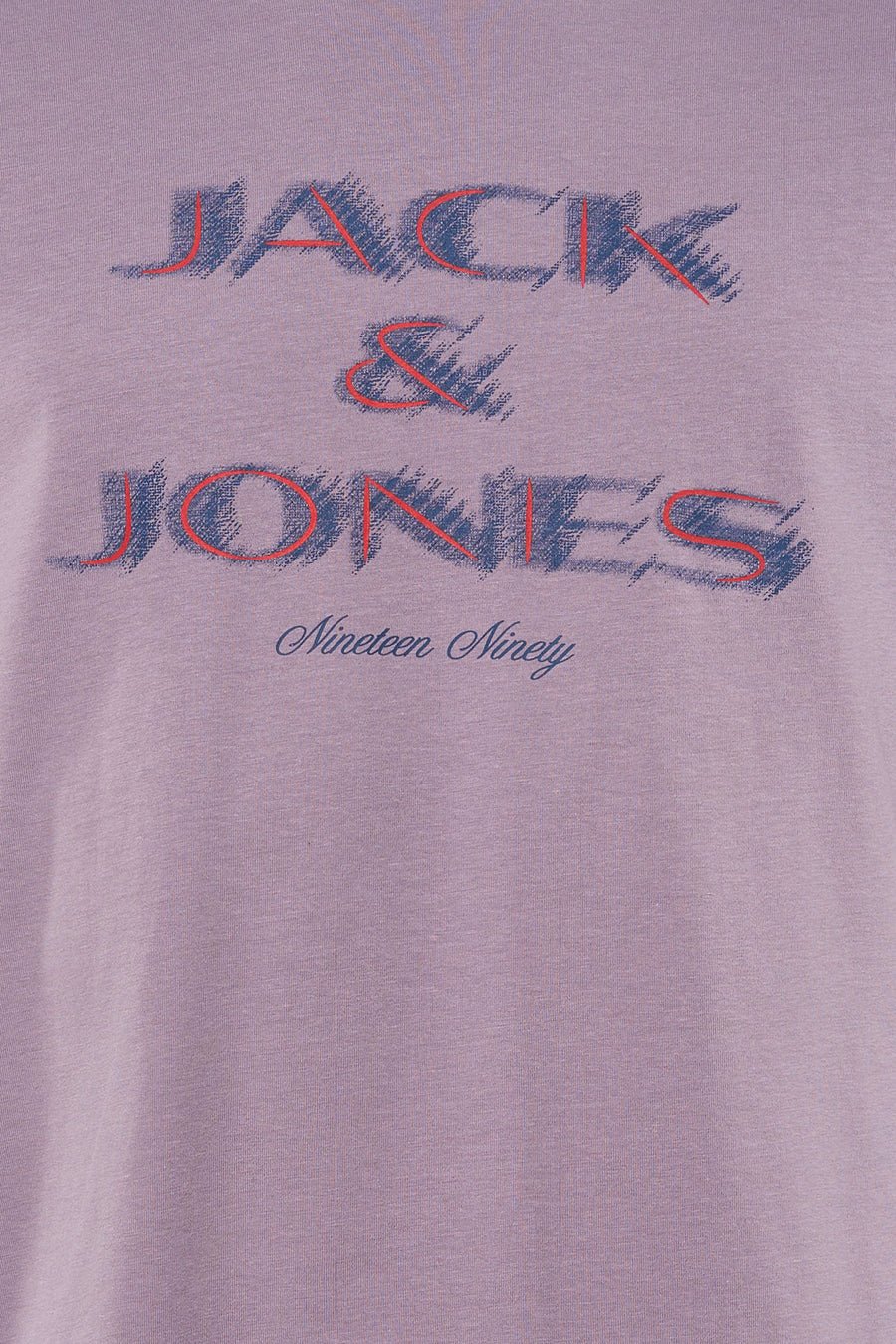 Paars T-shirt met korte mouwen van CORE by JACK & JONES, met grafische print van de merknaam op de borst.