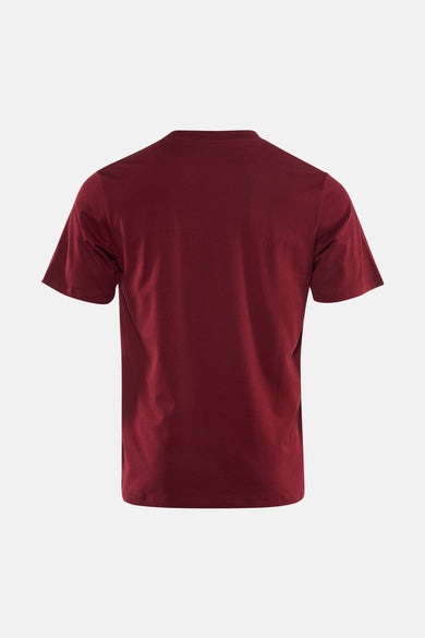 Rood T-shirt met korte mouwen van ORIGINALS BY JACK & JONES, achterkant weergegeven tegen een witte achtergrond.