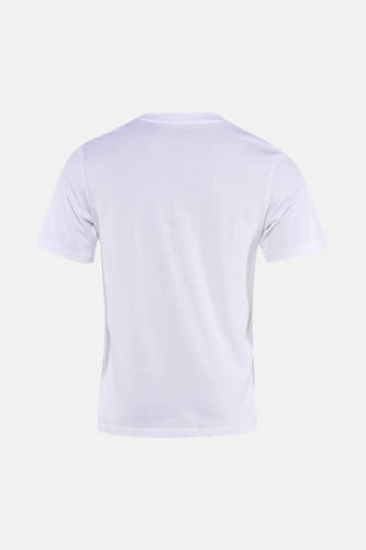 Wit T-shirt van ORIGINALS BY JACK & JONES met korte mouwen, effen en te zien vanaf de achterkant.