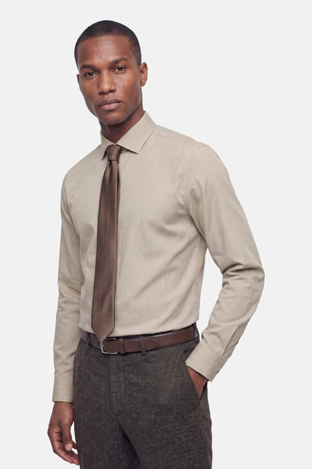 Chemise à manches longues - beige