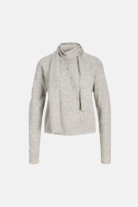 Cardigan - Medium Grey Melange