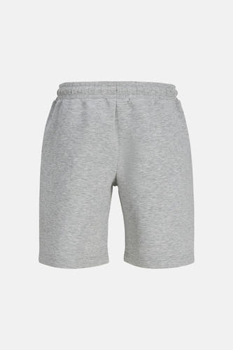 Grijze heren joggingshort van JACK & JONES JEANS INTELLIGENCE, melange stof, elastische taille, achterzijde weergave
