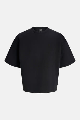 Zwarte ronde-hals sweater van CORE BY JACK & JONES, oversize fit, gladde stof, front view