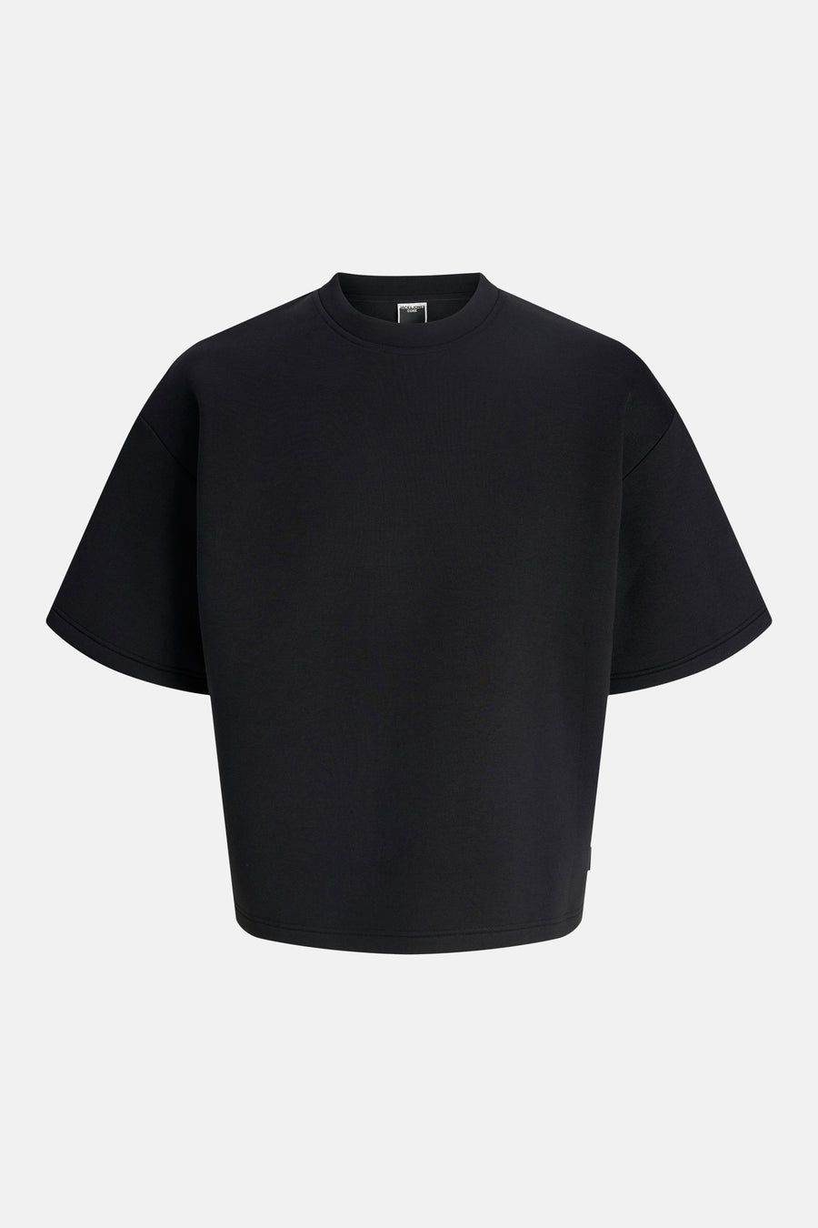 Zwarte ronde-hals sweater van CORE BY JACK & JONES, oversize fit, gladde stof, front view