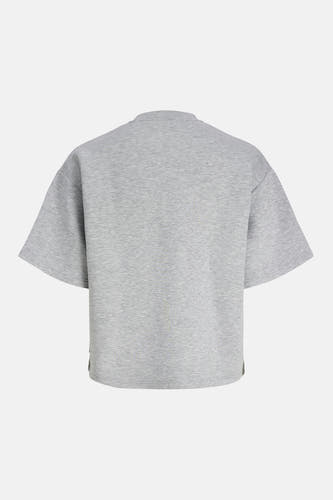 Grijze ronde hals sweater van CORE BY JACK & JONES, achterzijde, melange textuur, oversized fit