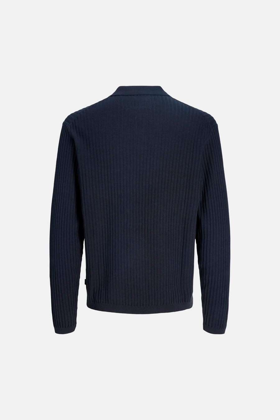 Pull bleu à col rond de PREMIUM by JACK & JONES, tissu côtelé, dos.