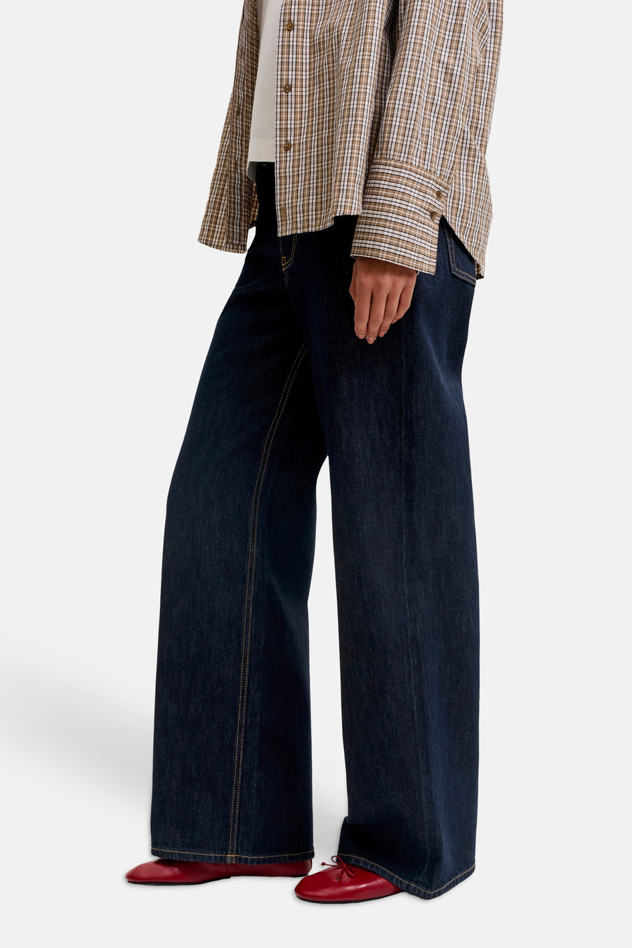 Jeans wide dark blue denim - JJXX