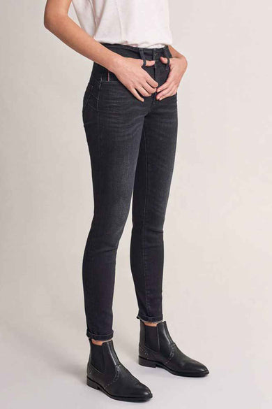 SECRET SKINNY - dark grey denim