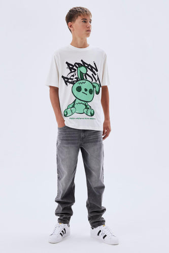 Straight jeans - light grey denim