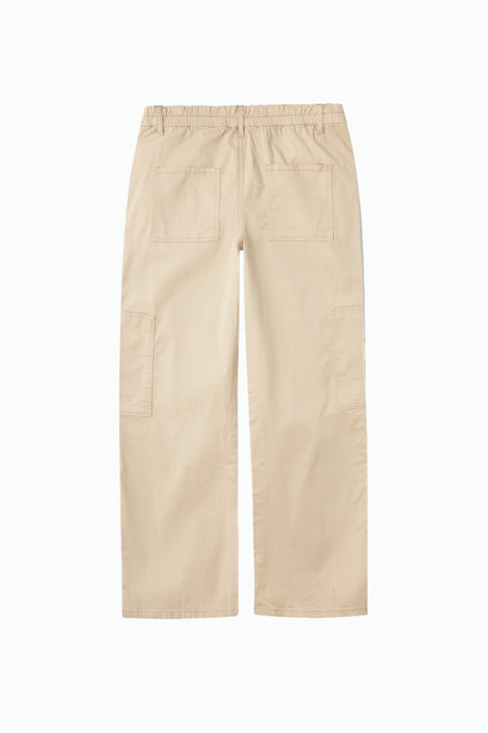 Pantalon gris de LMTD, avec ce taille élastique et des poches arrière, plus des poches cargo sur les jambes.