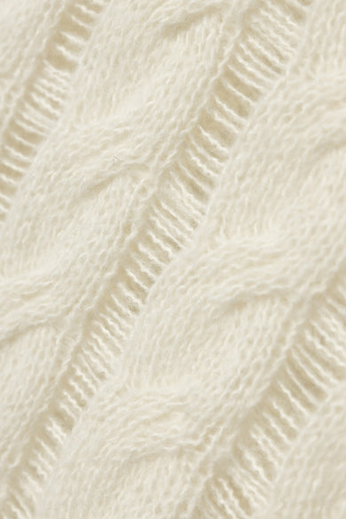Gilet beige avec col rond de LMTD, avec motif côtelé et texture douce et moelleuse.