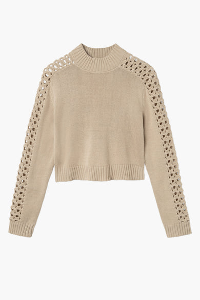 Sweat-shirt gris avec col rond de LMTD, avec des détails côlés le long des manches.