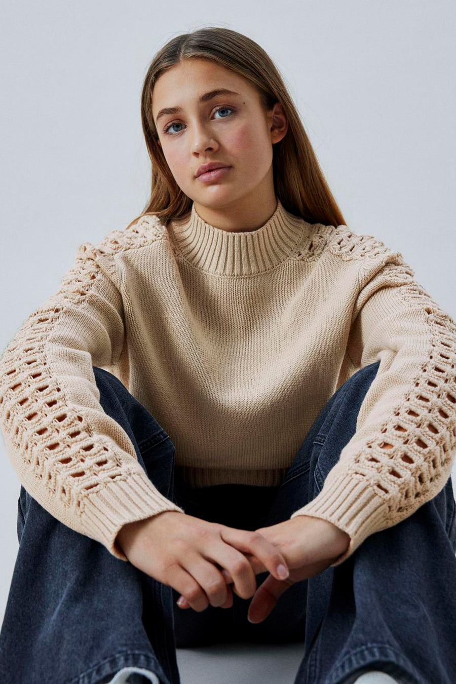 Pull met ronde hals - grijs - LMTD