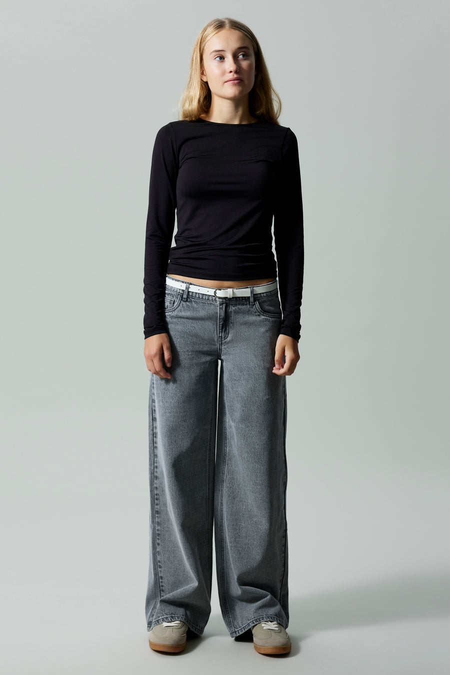 Jeans wide light grey denim - LMTD - LMTD