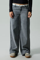 Jeans wide Light grey denim - LMTD