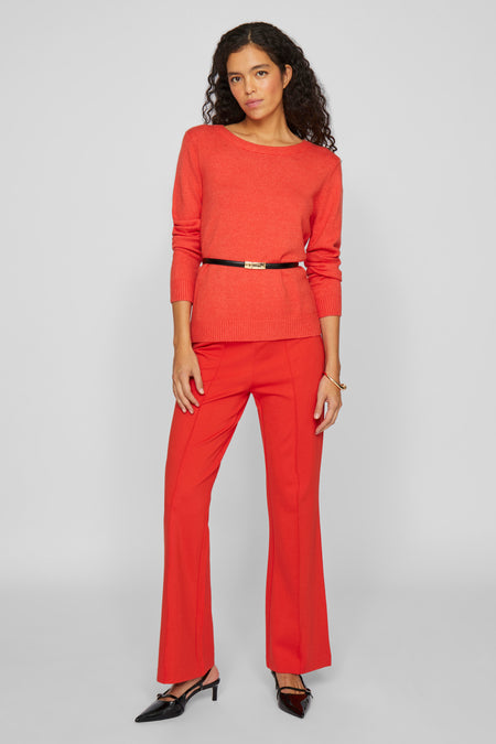 Pull met ronde hals - rood