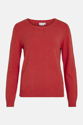 Pull met ronde hals - rood - VILA®