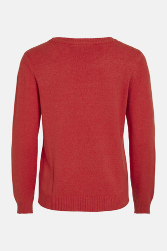 Pull met ronde hals - rood - VILA®